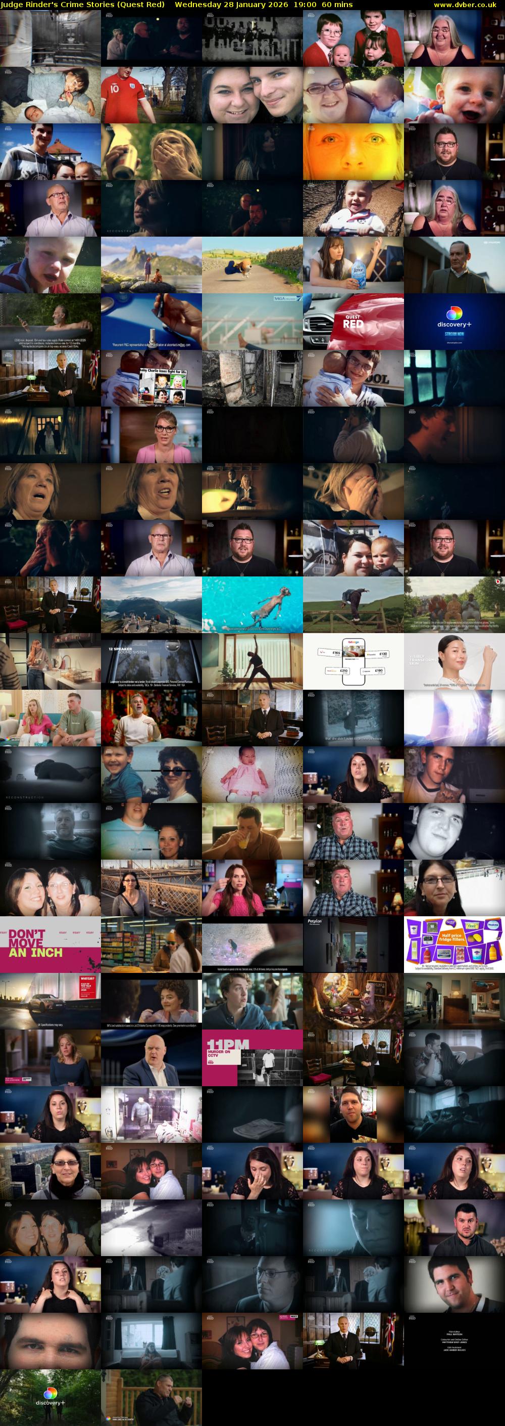 Judge Rinder's Crime Stories (Quest Red) Wednesday 28 January 2026 19:00 - 20:00