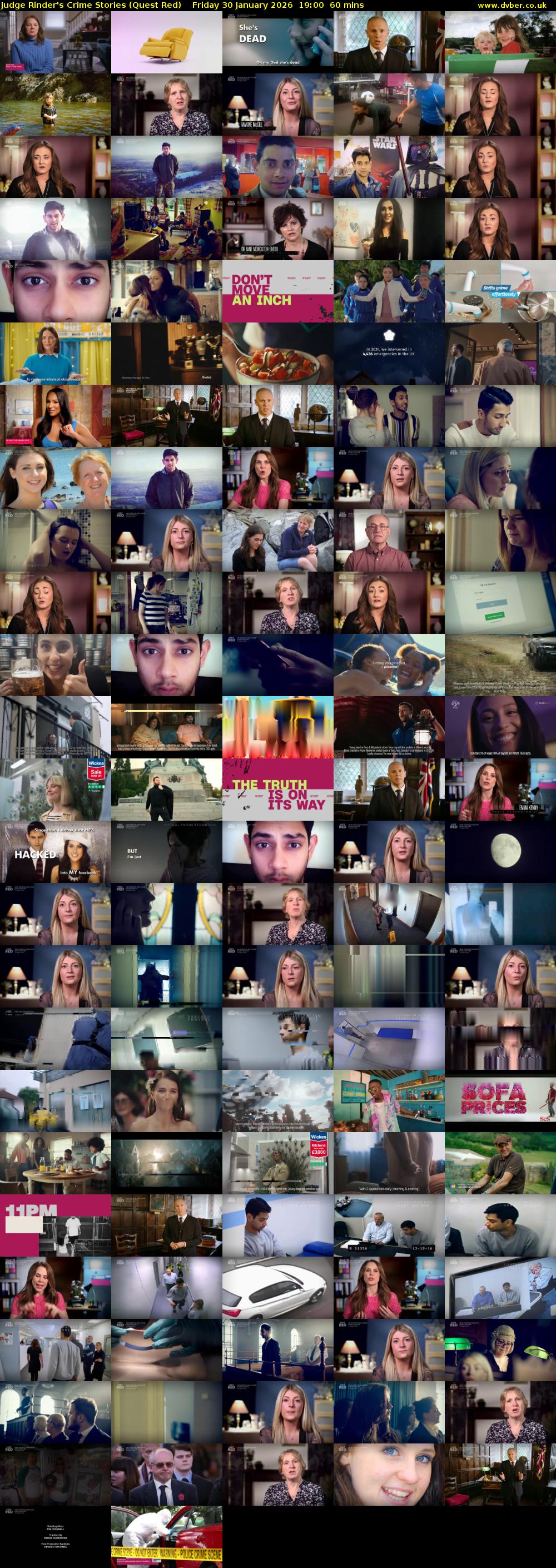 Judge Rinder's Crime Stories (Quest Red) Friday 30 January 2026 19:00 - 20:00