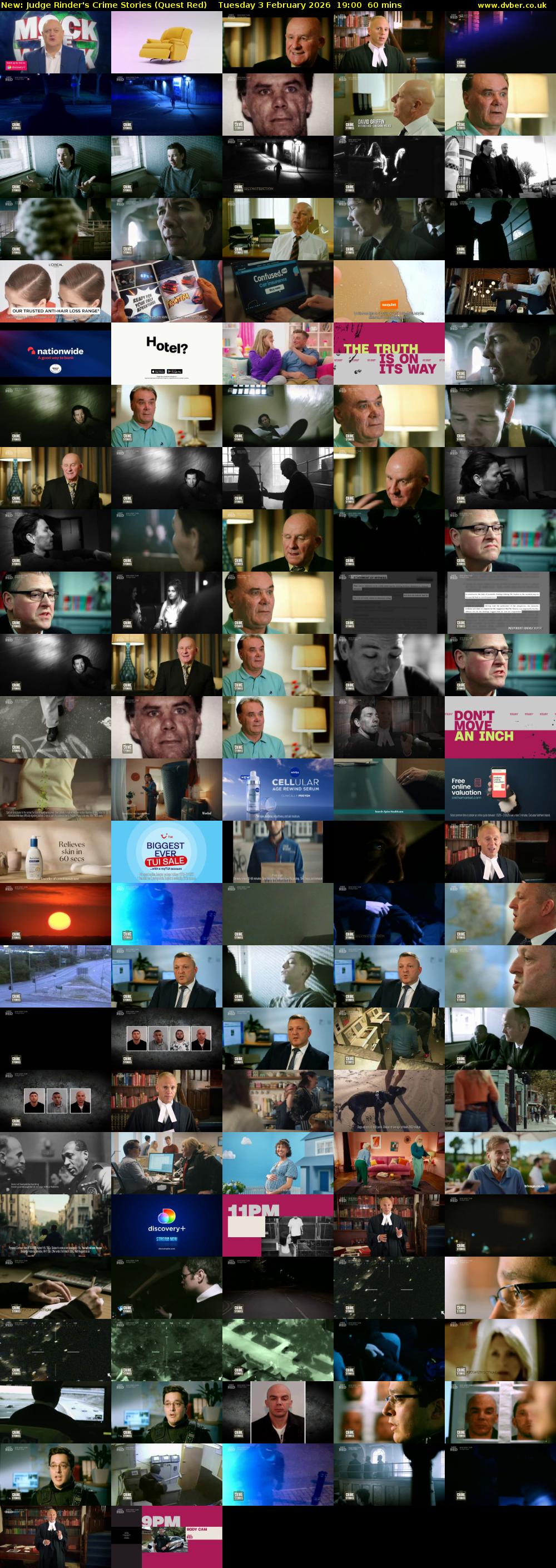 Judge Rinder's Crime Stories (Quest Red) Tuesday 3 February 2026 19:00 - 20:00