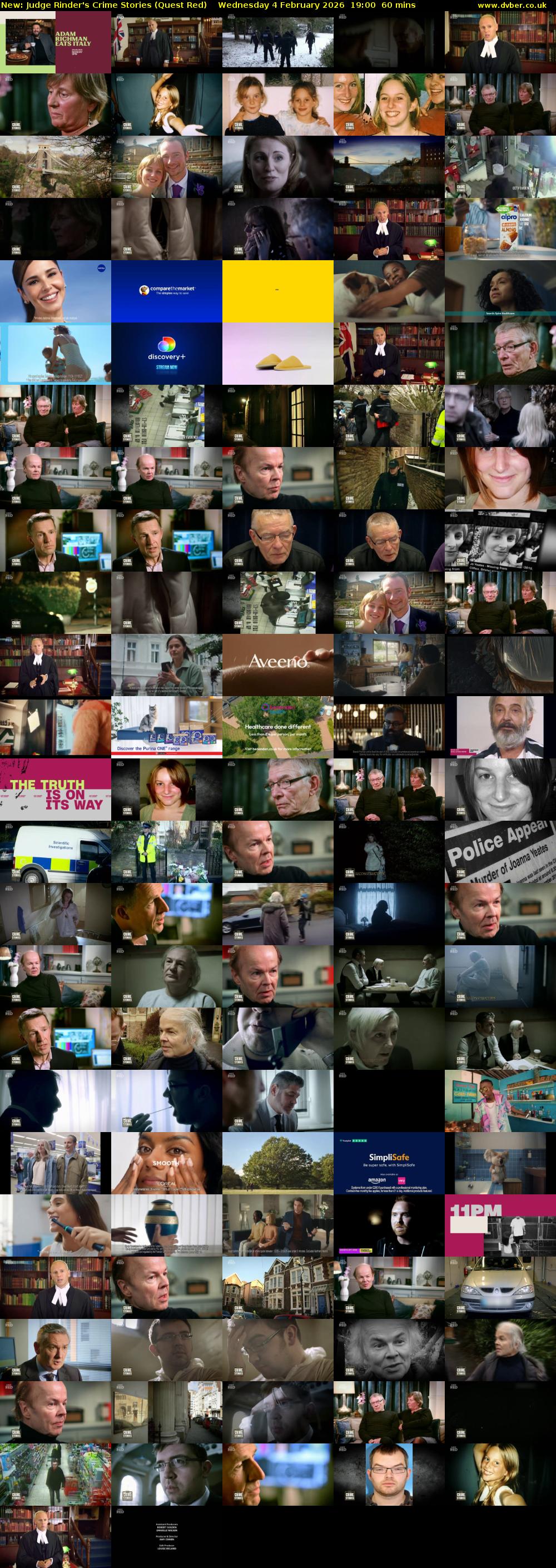 Judge Rinder's Crime Stories (Quest Red) Wednesday 4 February 2026 19:00 - 20:00