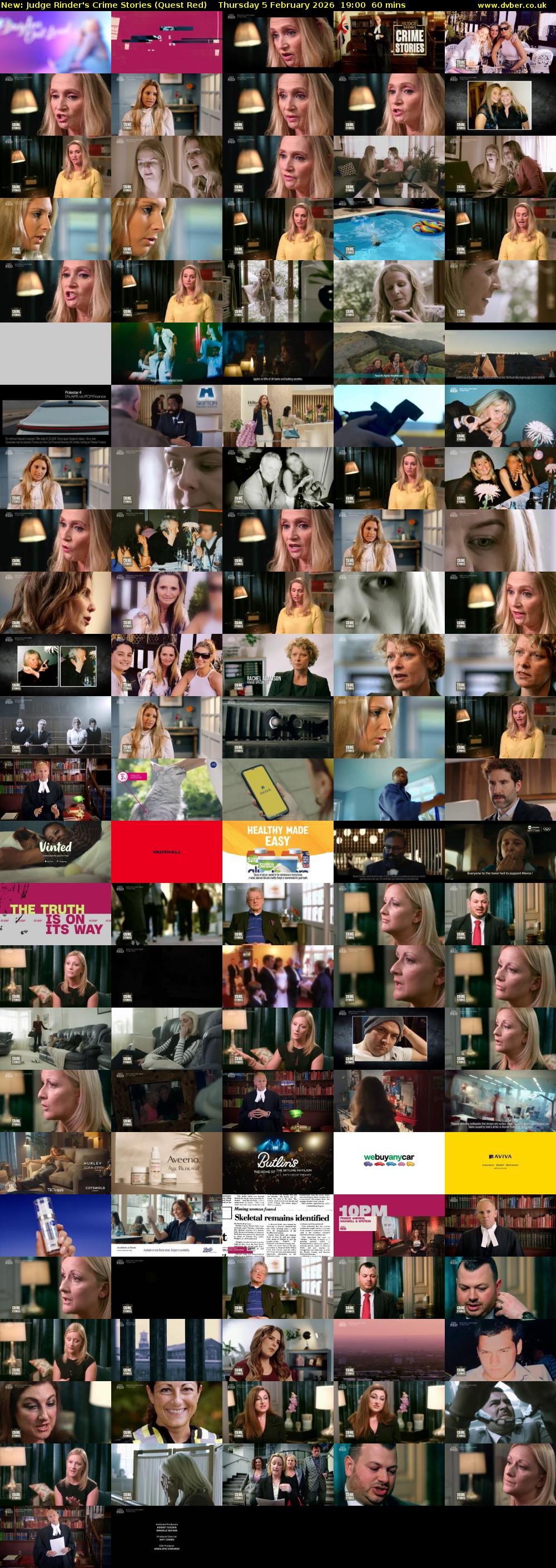 Judge Rinder's Crime Stories (Quest Red) Thursday 5 February 2026 19:00 - 20:00