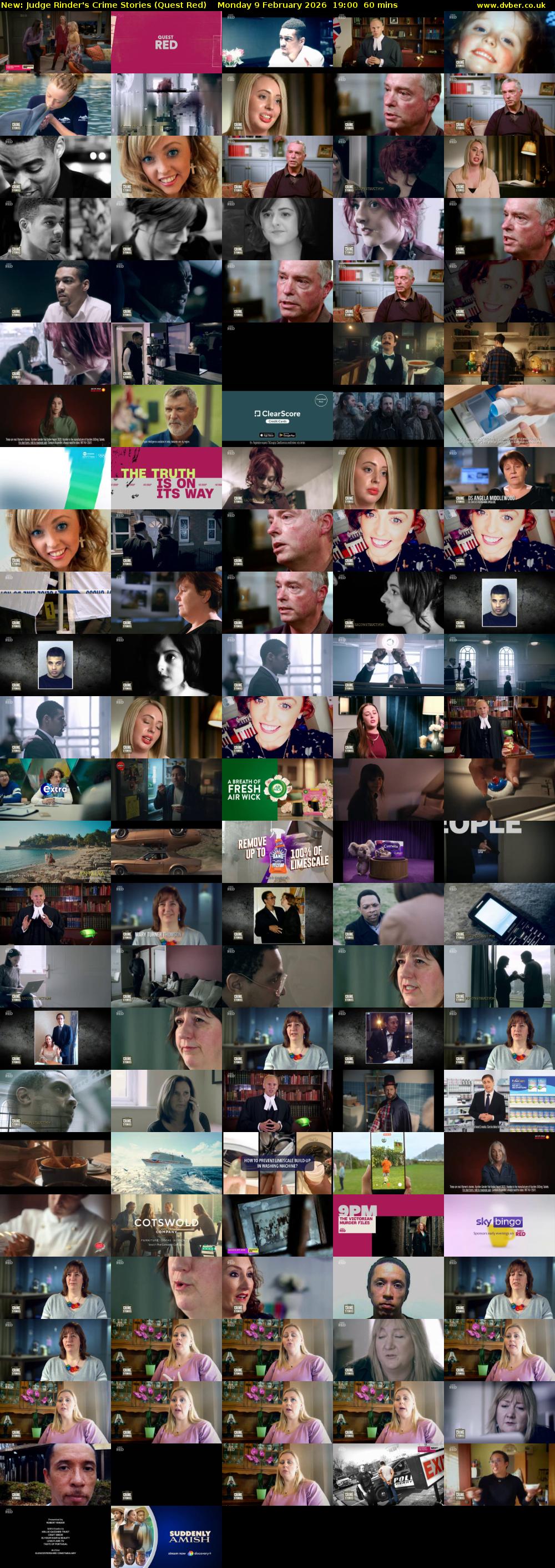 Judge Rinder's Crime Stories (Quest Red) Monday 9 February 2026 19:00 - 20:00