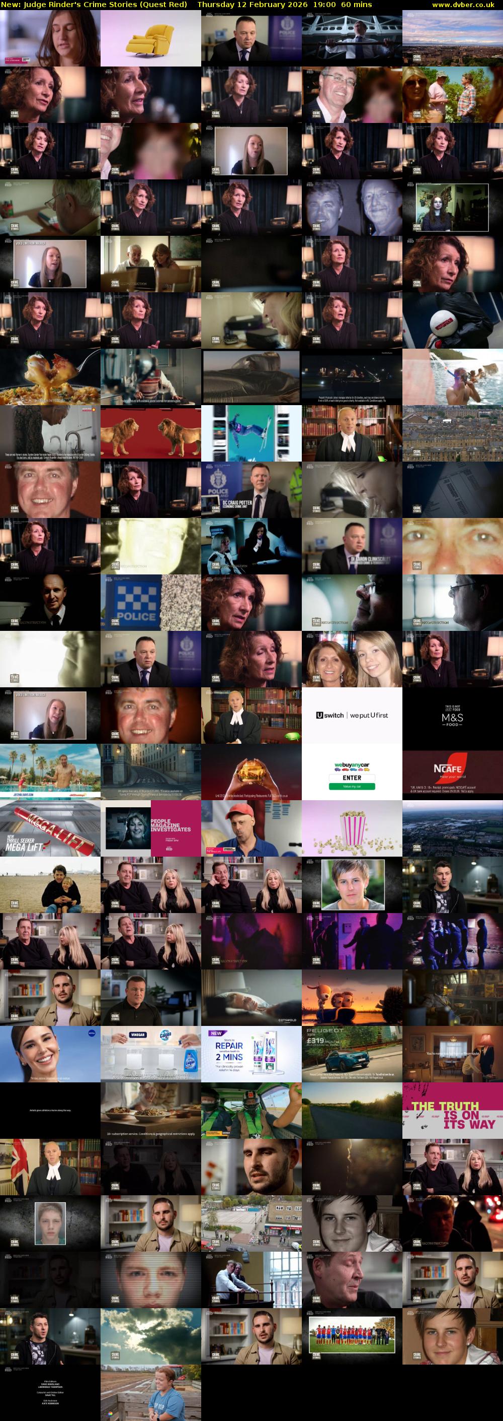 Judge Rinder's Crime Stories (Quest Red) Thursday 12 February 2026 19:00 - 20:00