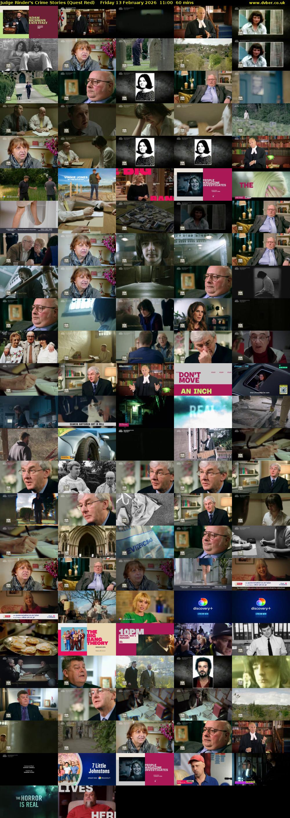 Judge Rinder's Crime Stories (Quest Red) Friday 13 February 2026 11:00 - 12:00