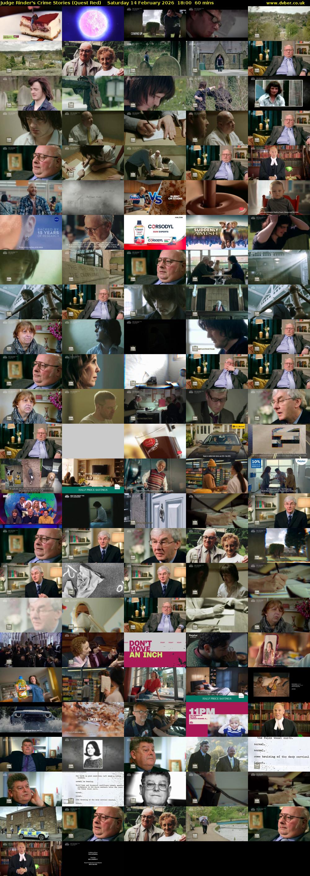 Judge Rinder's Crime Stories (Quest Red) Saturday 14 February 2026 18:00 - 19:00