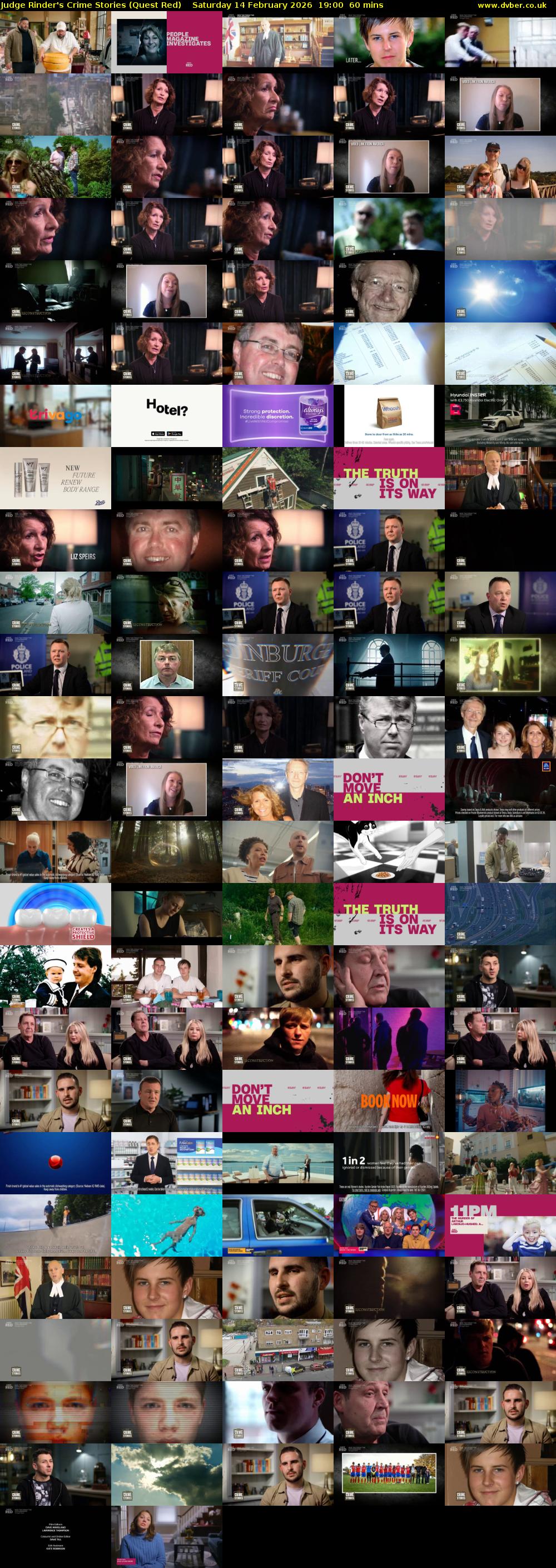 Judge Rinder's Crime Stories (Quest Red) Saturday 14 February 2026 19:00 - 20:00