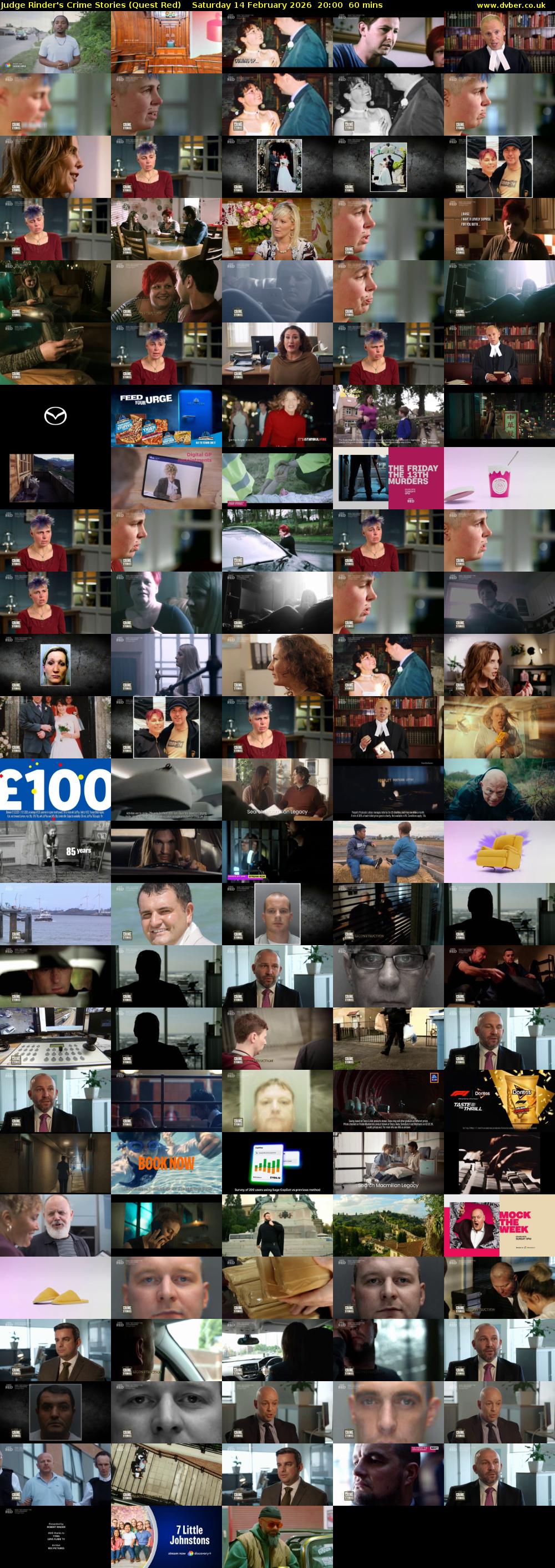 Judge Rinder's Crime Stories (Quest Red) Saturday 14 February 2026 20:00 - 21:00