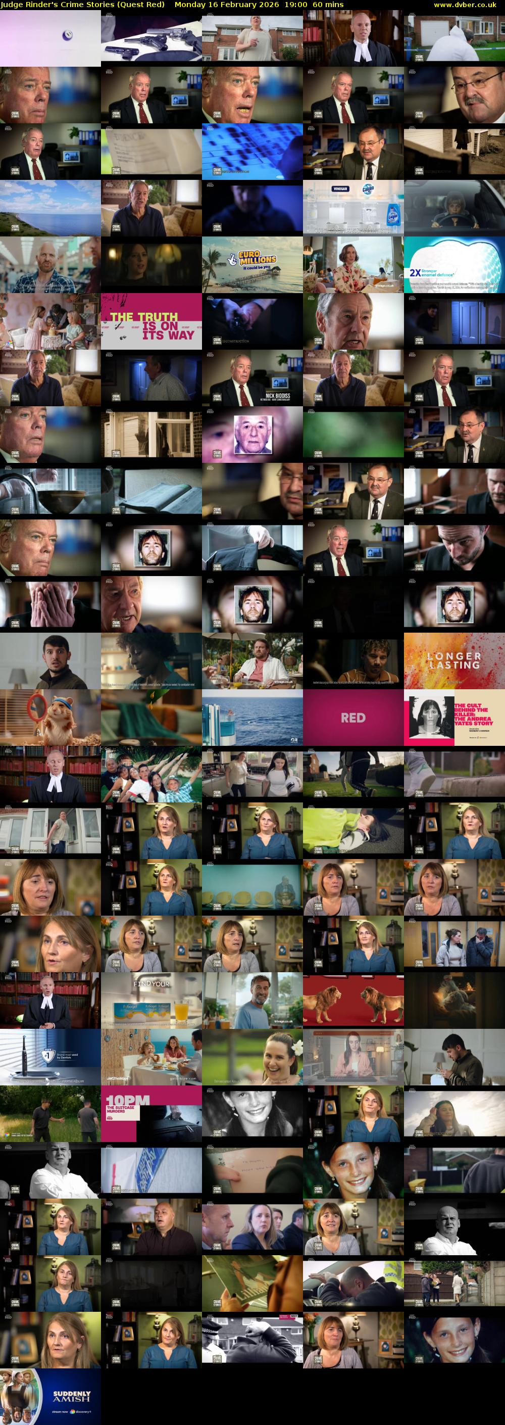 Judge Rinder's Crime Stories (Quest Red) Monday 16 February 2026 19:00 - 20:00