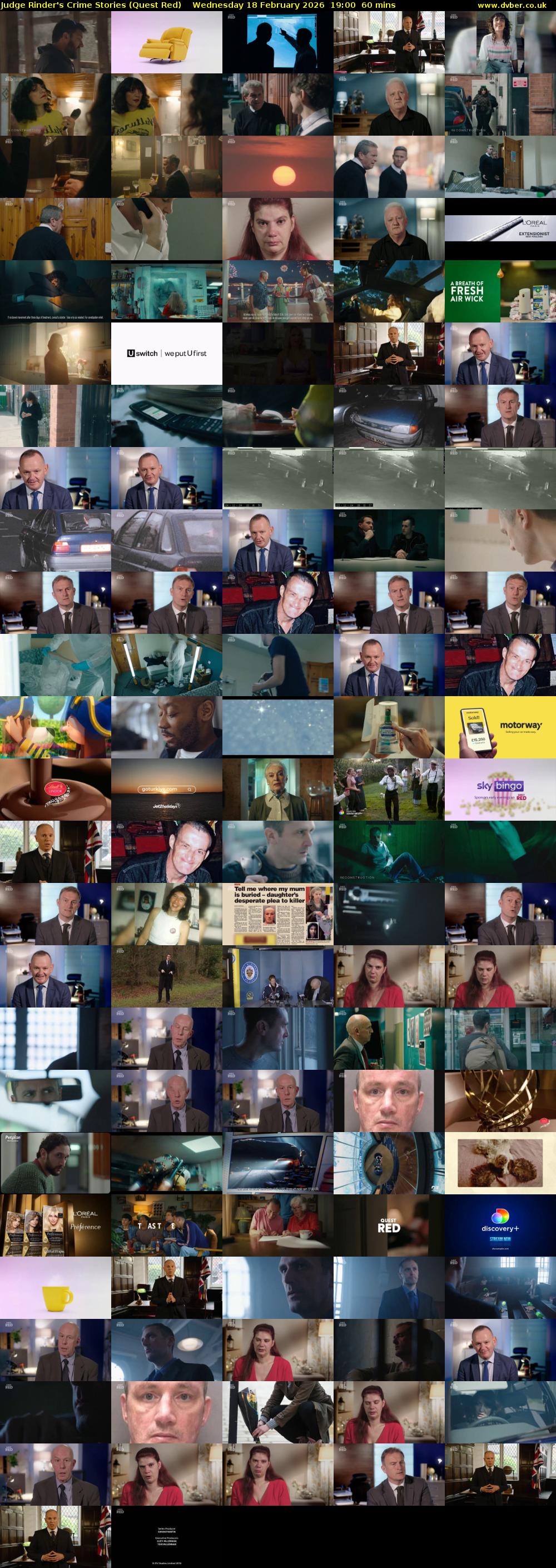 Judge Rinder's Crime Stories (Quest Red) Wednesday 18 February 2026 19:00 - 20:00