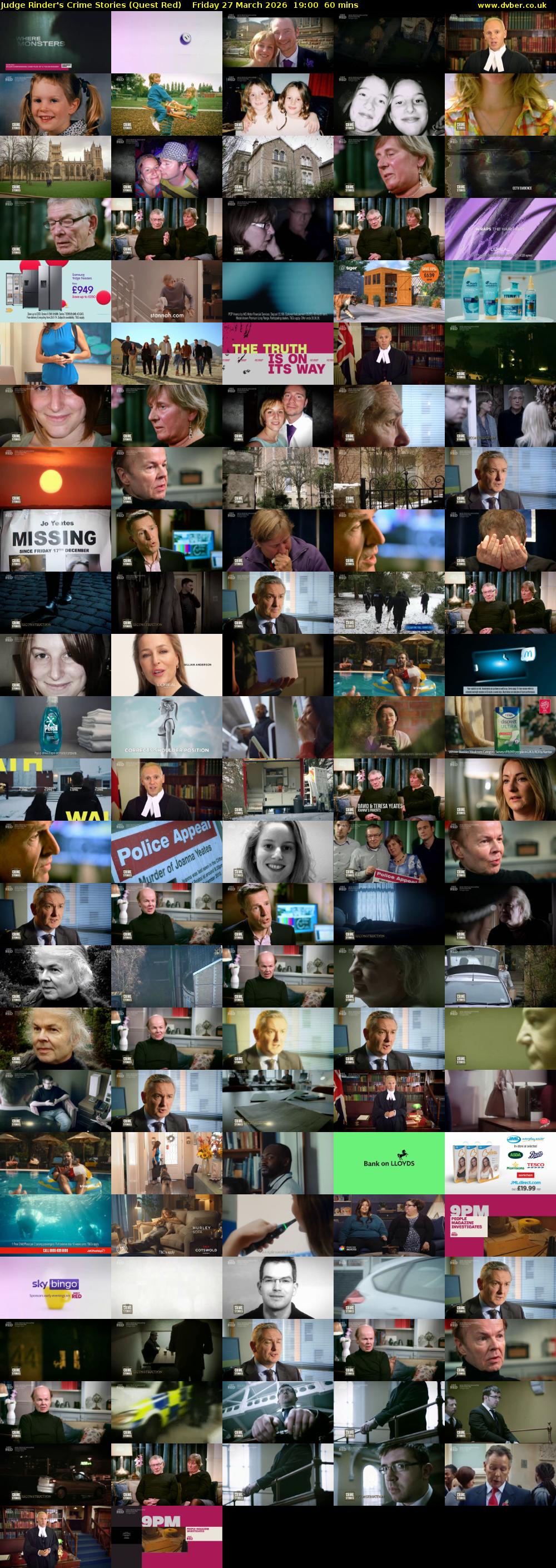 Judge Rinder's Crime Stories (Quest Red) Friday 27 March 2026 19:00 - 20:00