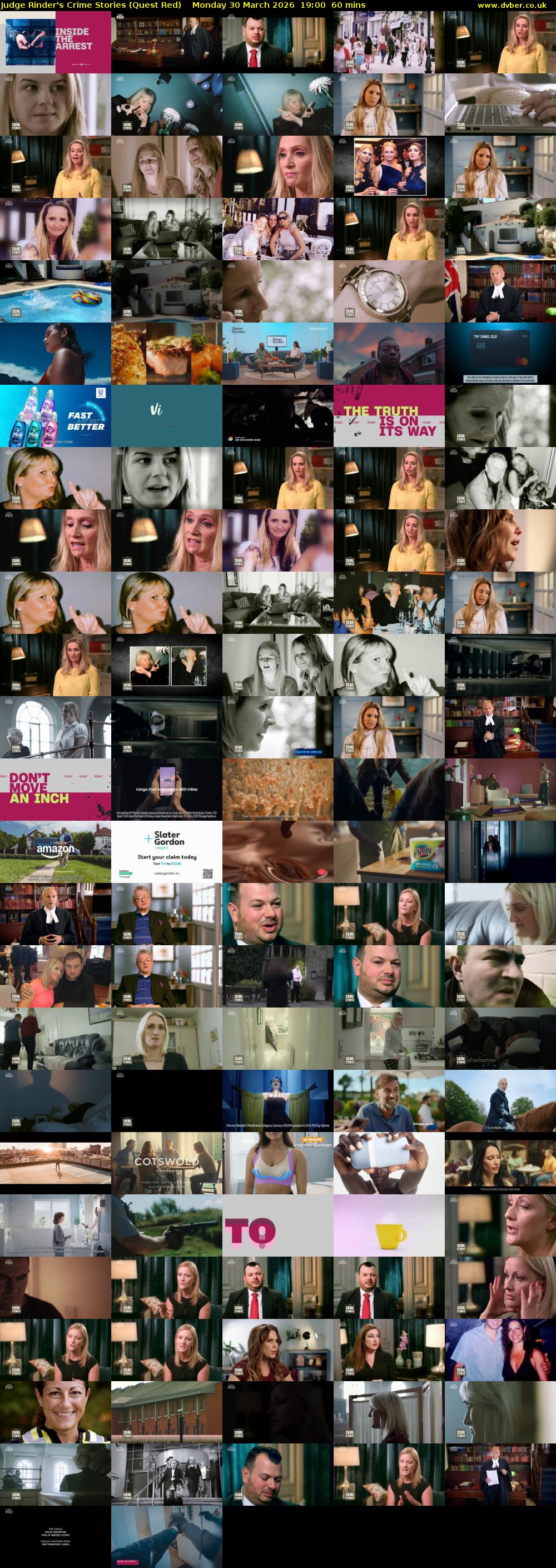 Judge Rinder's Crime Stories (Quest Red) Monday 30 March 2026 19:00 - 20:00