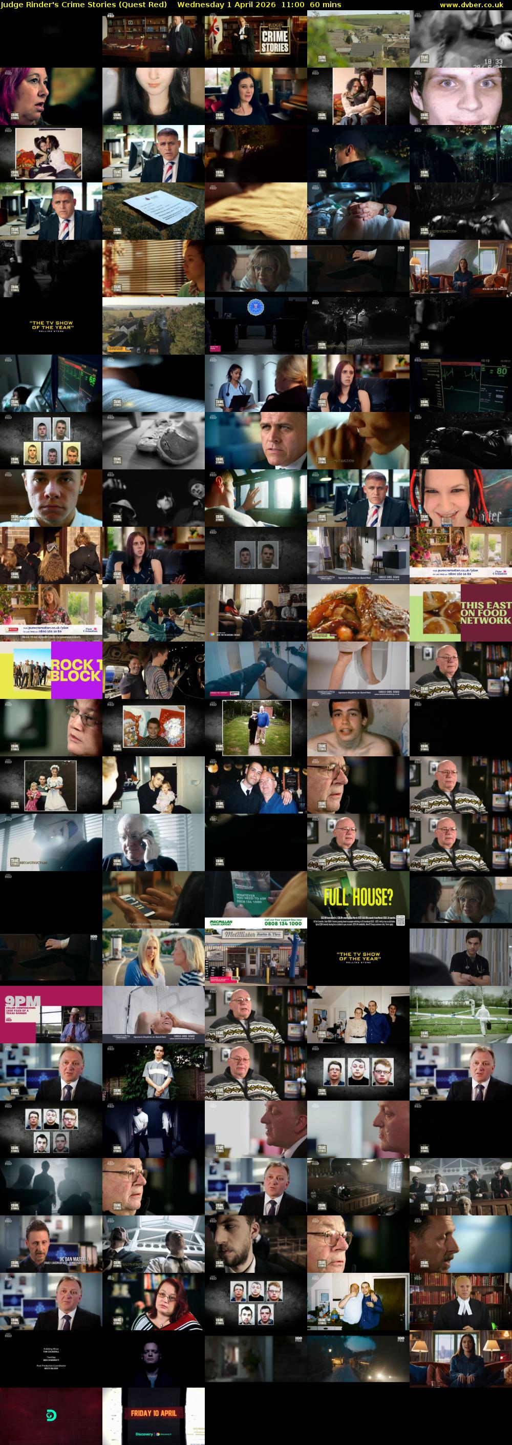 Judge Rinder's Crime Stories (Quest Red) Wednesday 1 April 2026 11:00 - 12:00