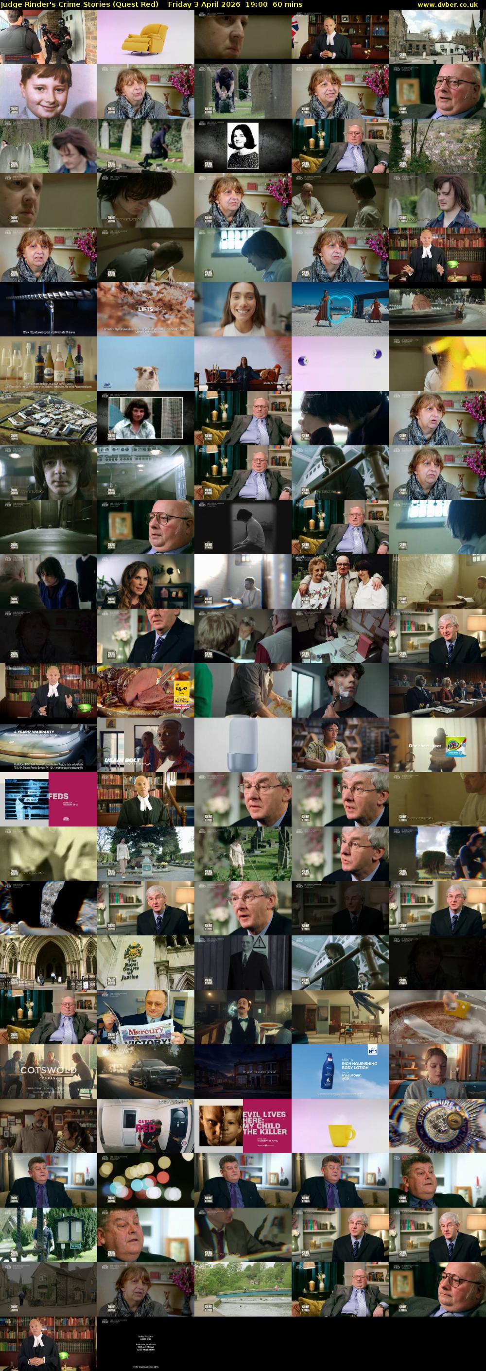 Judge Rinder's Crime Stories (Quest Red) Friday 3 April 2026 19:00 - 20:00