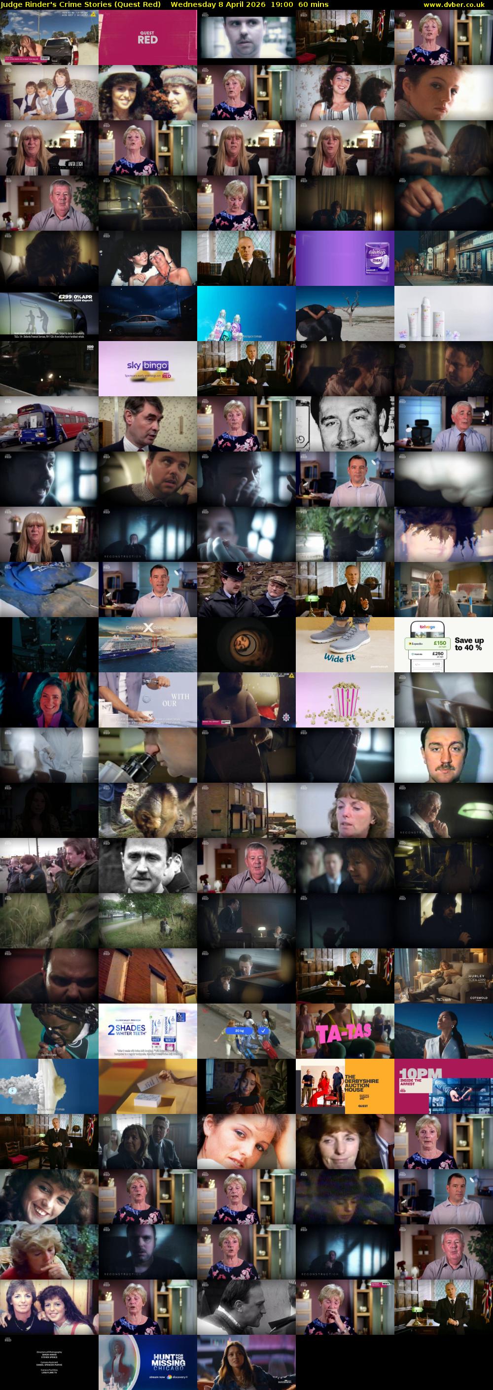 Judge Rinder's Crime Stories (Quest Red) Wednesday 8 April 2026 19:00 - 20:00