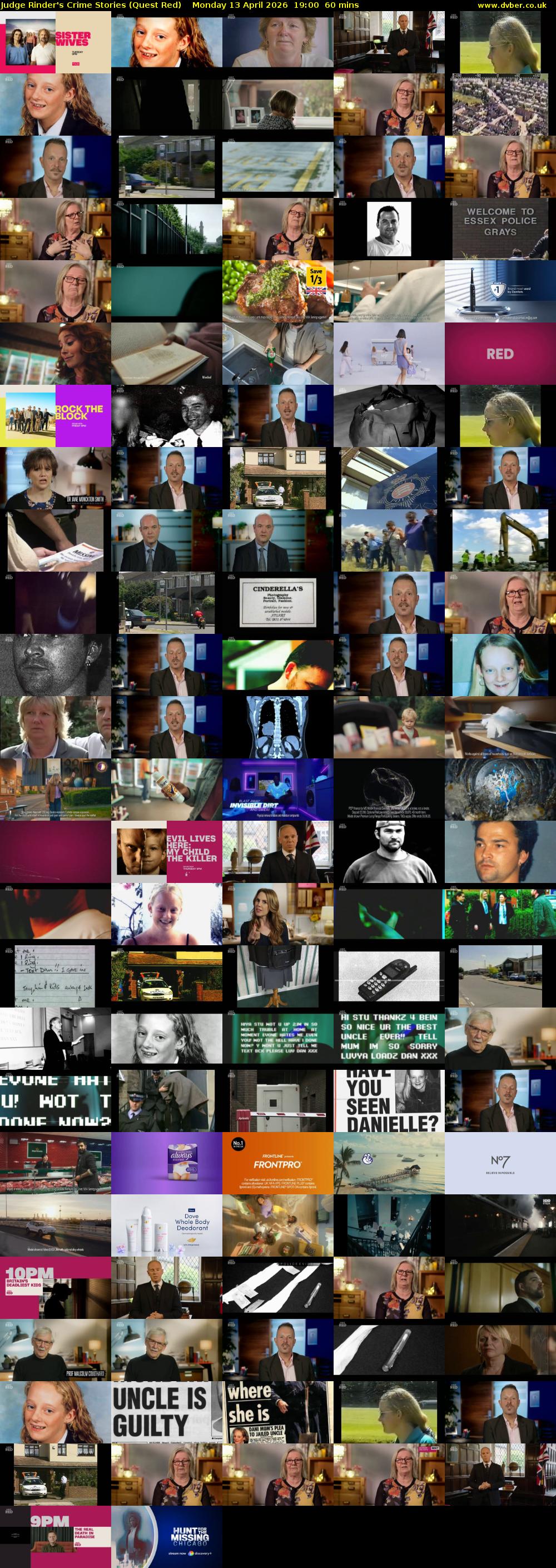 Judge Rinder's Crime Stories (Quest Red) Monday 13 April 2026 19:00 - 20:00