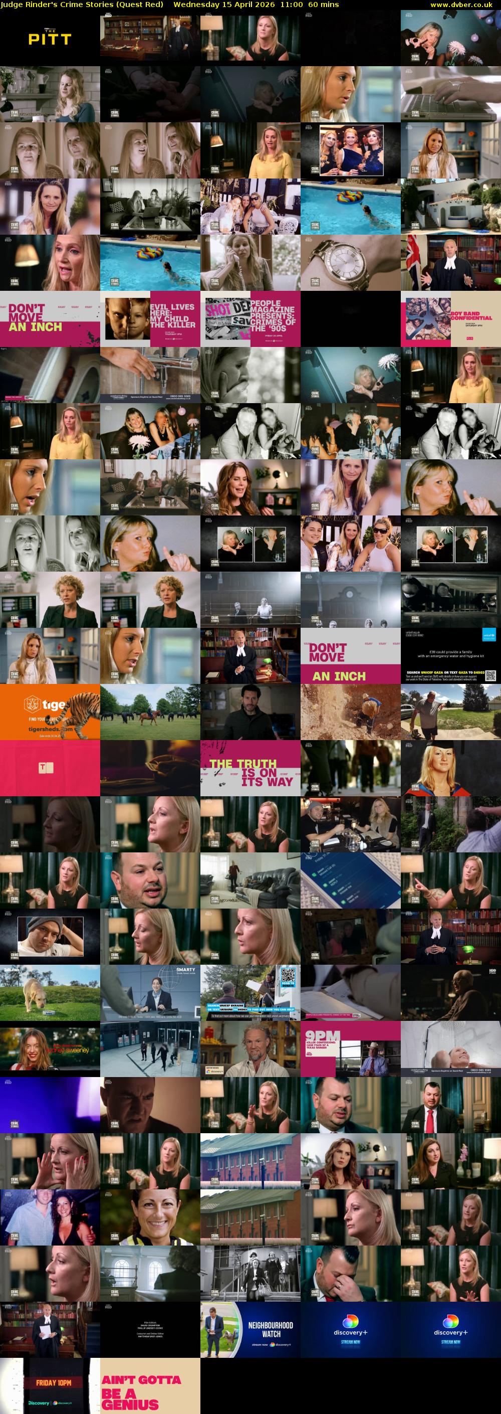 Judge Rinder's Crime Stories (Quest Red) Wednesday 15 April 2026 11:00 - 12:00