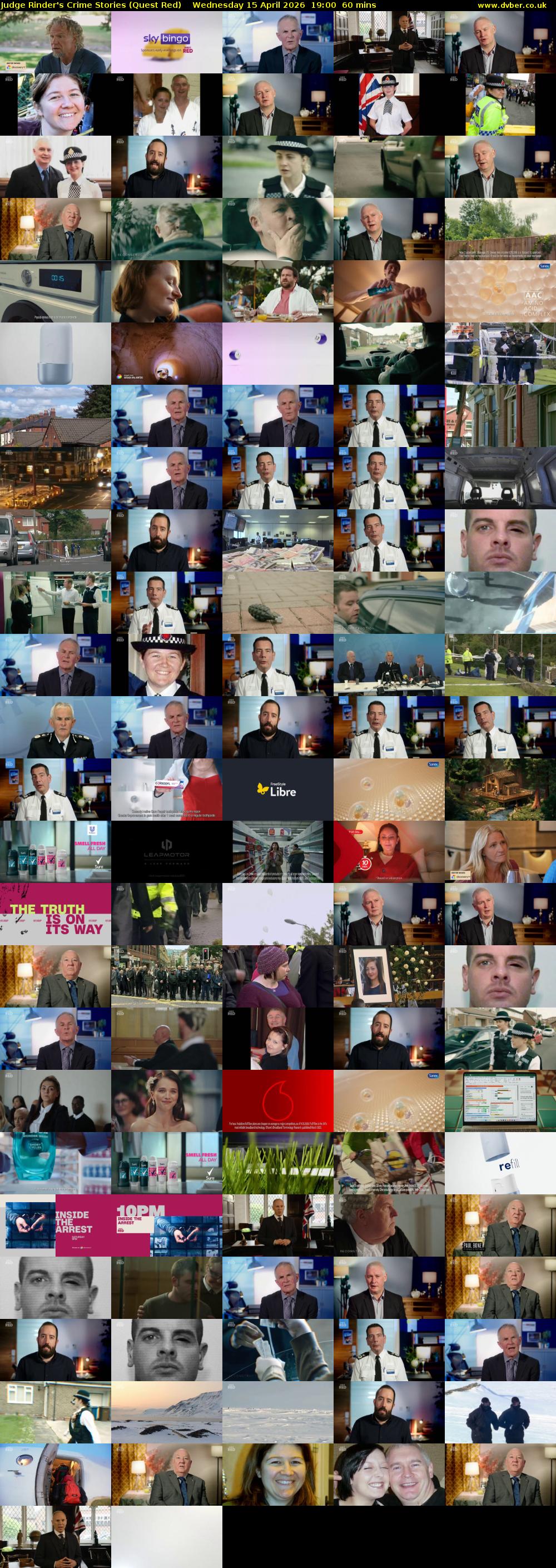 Judge Rinder's Crime Stories (Quest Red) Wednesday 15 April 2026 19:00 - 20:00