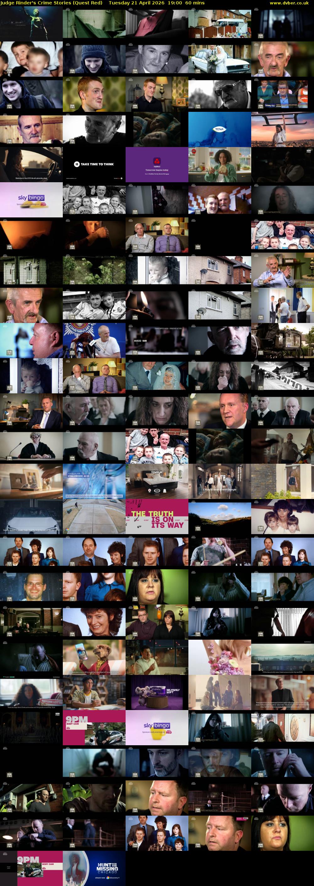 Judge Rinder's Crime Stories (Quest Red) Tuesday 21 April 2026 19:00 - 20:00