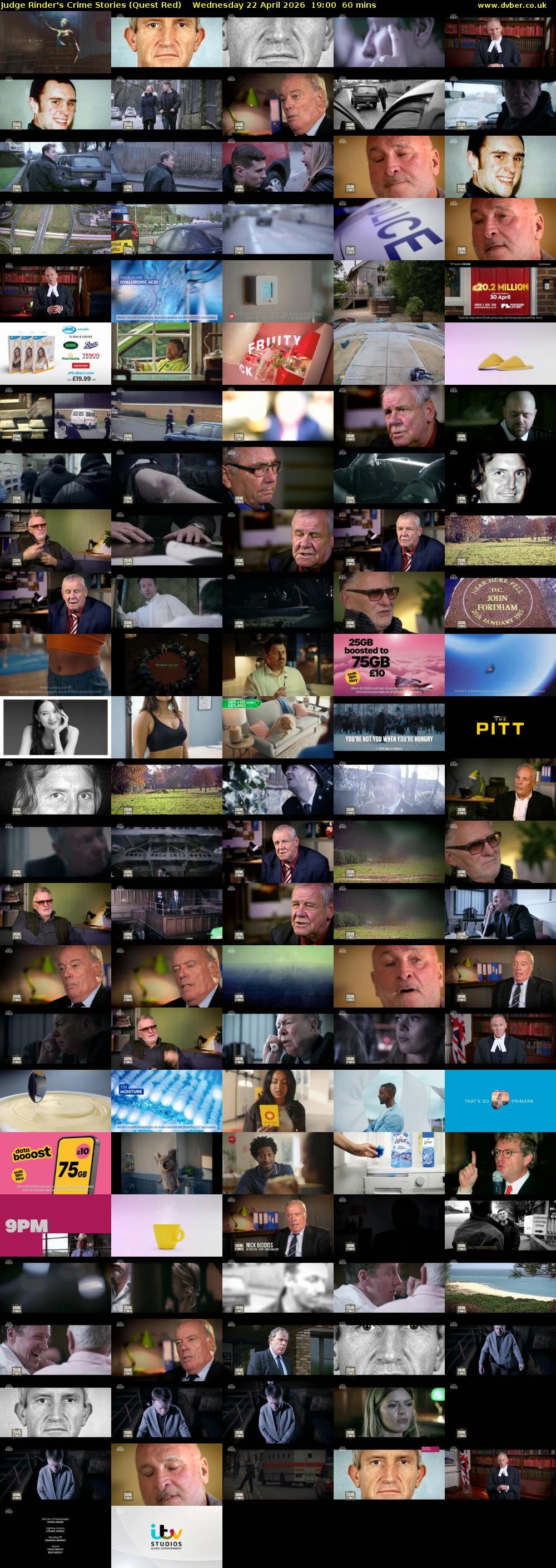 Judge Rinder's Crime Stories (Quest Red) Wednesday 22 April 2026 19:00 - 20:00