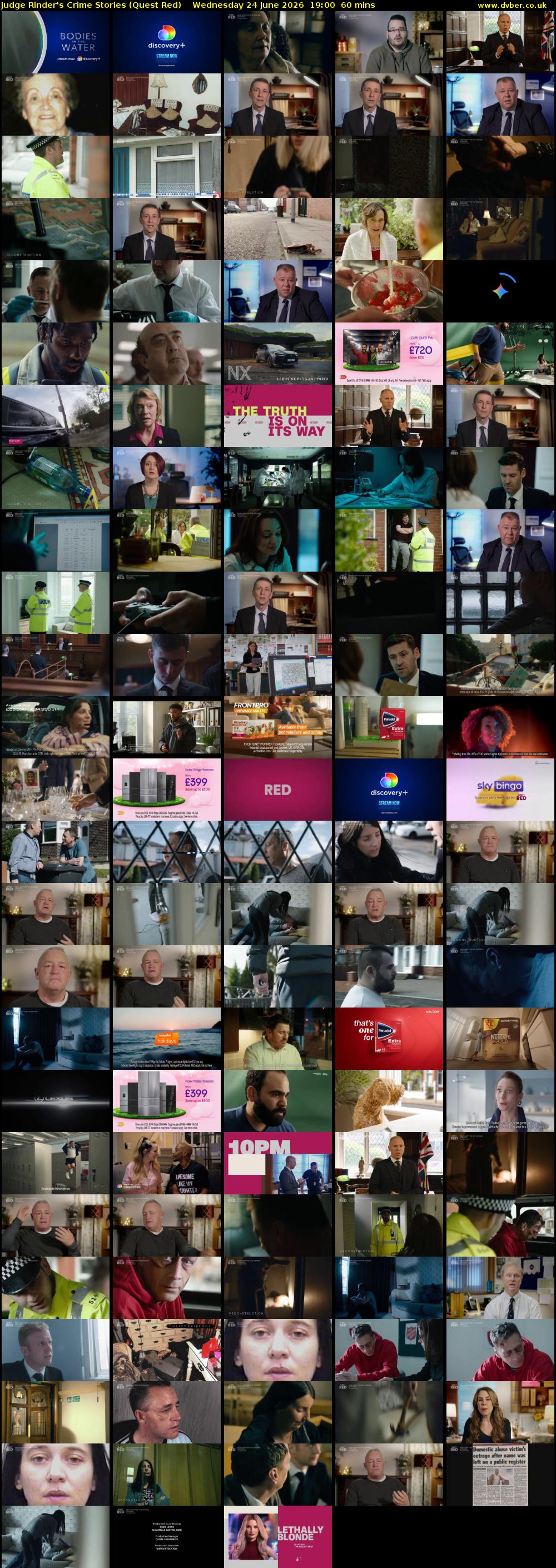 Judge Rinder's Crime Stories (Quest Red) Wednesday 24 June 2026 19:00 - 20:00