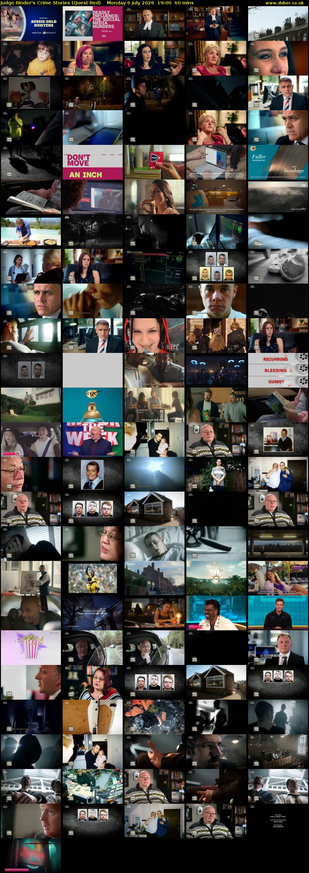 Judge Rinder's Crime Stories (Quest Red) Monday 6 July 2026 19:00 - 20:00
