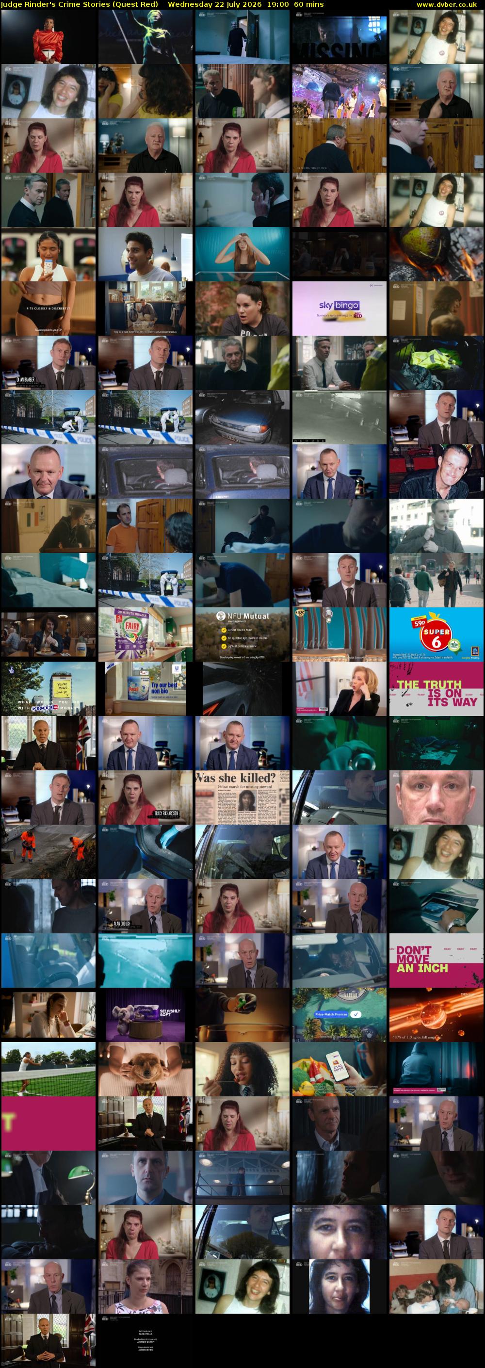 Judge Rinder's Crime Stories (Quest Red) Wednesday 22 July 2026 19:00 - 20:00