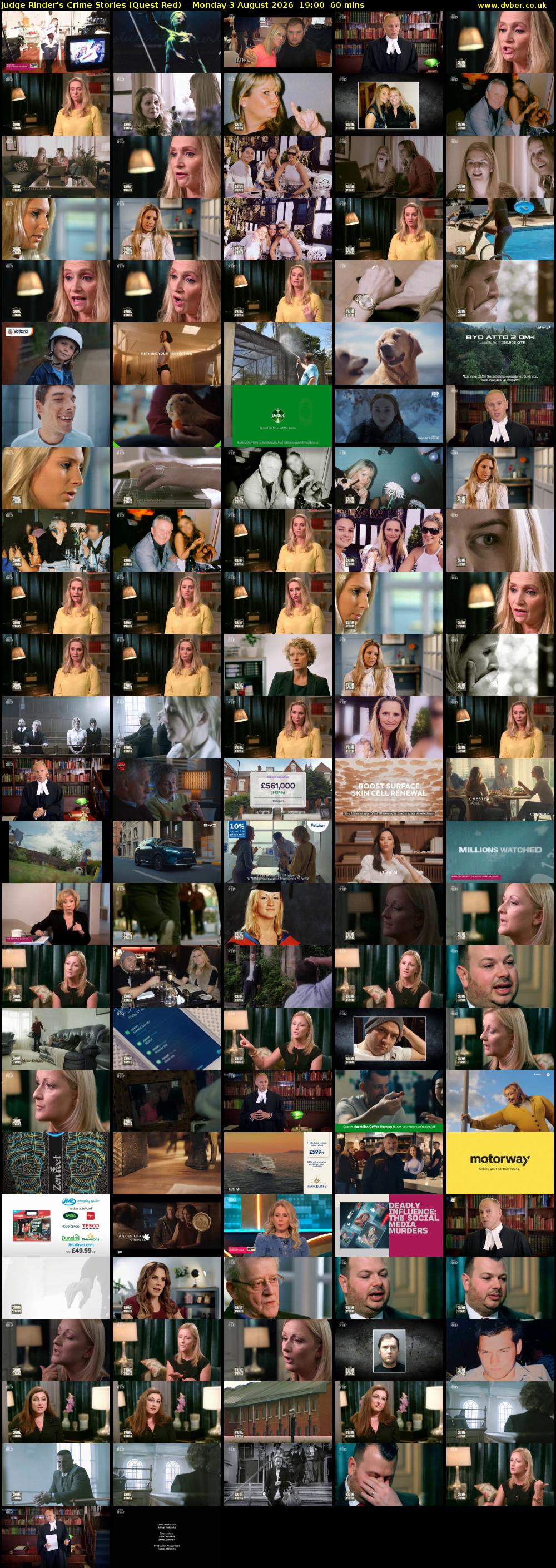 Judge Rinder's Crime Stories (Quest Red) Monday 3 August 2026 19:00 - 20:00