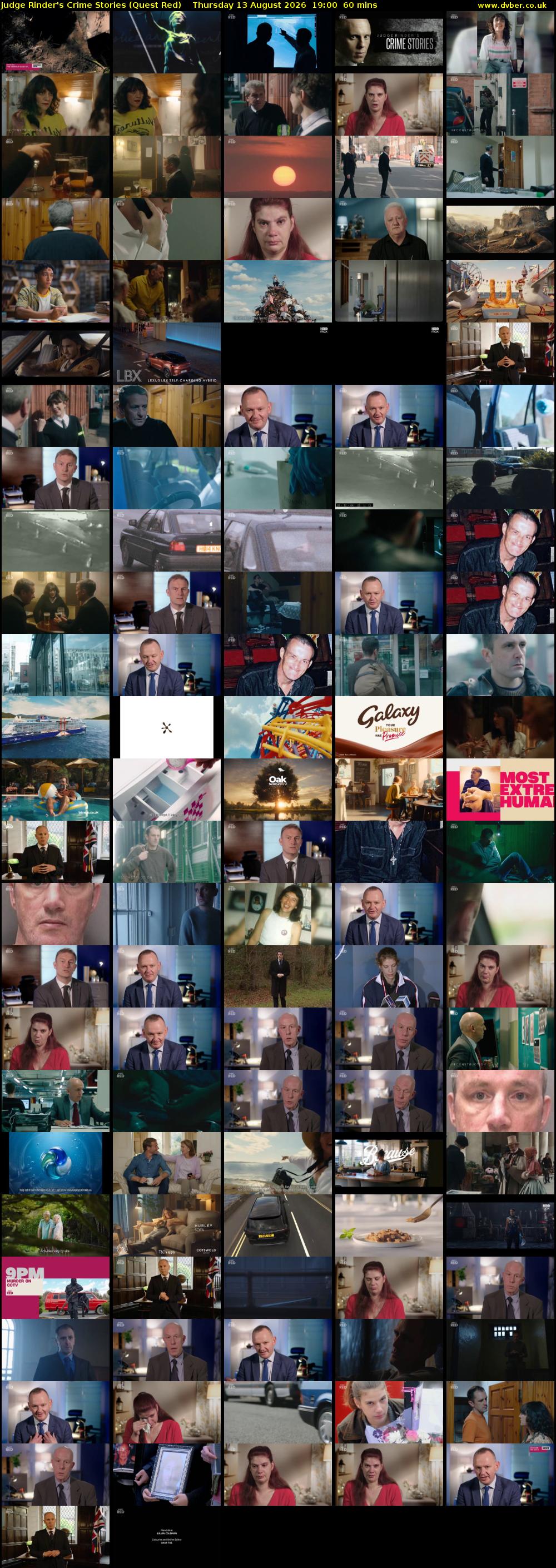 Judge Rinder's Crime Stories (Quest Red) Thursday 13 August 2026 19:00 - 20:00