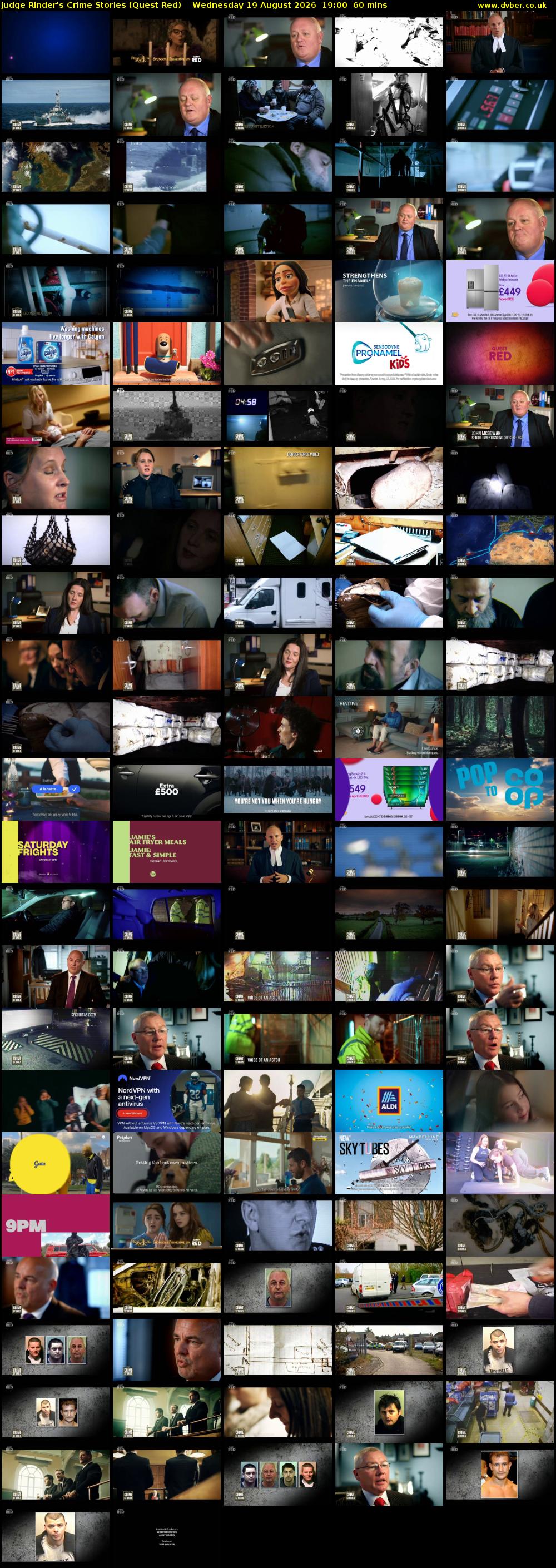 Judge Rinder's Crime Stories (Quest Red) Wednesday 19 August 2026 19:00 - 20:00