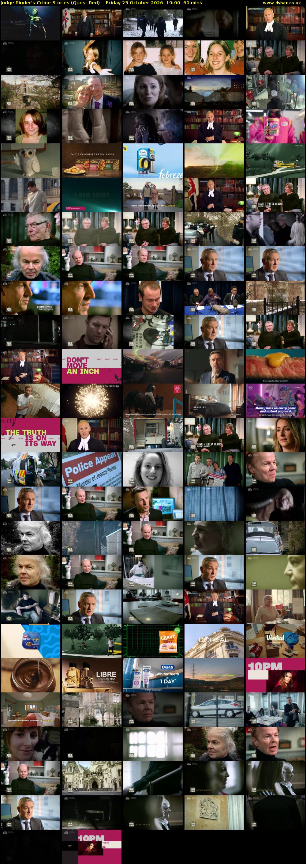 Judge Rinder's Crime Stories (Quest Red) Friday 23 October 2026 19:00 - 20:00