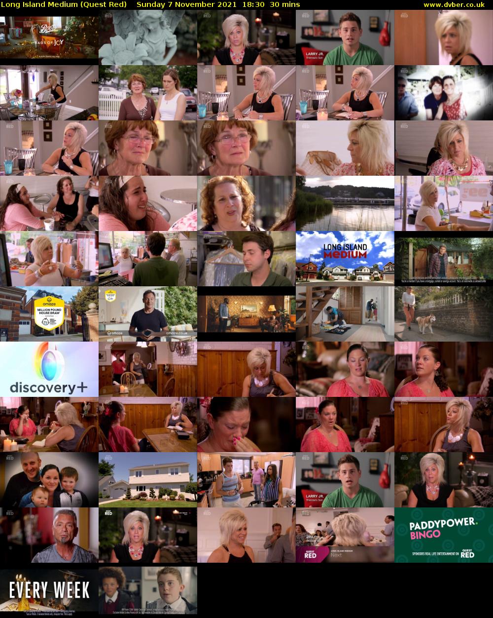 Long Island Medium (Quest Red) Sunday 7 November 2021 18:30 - 19:00
