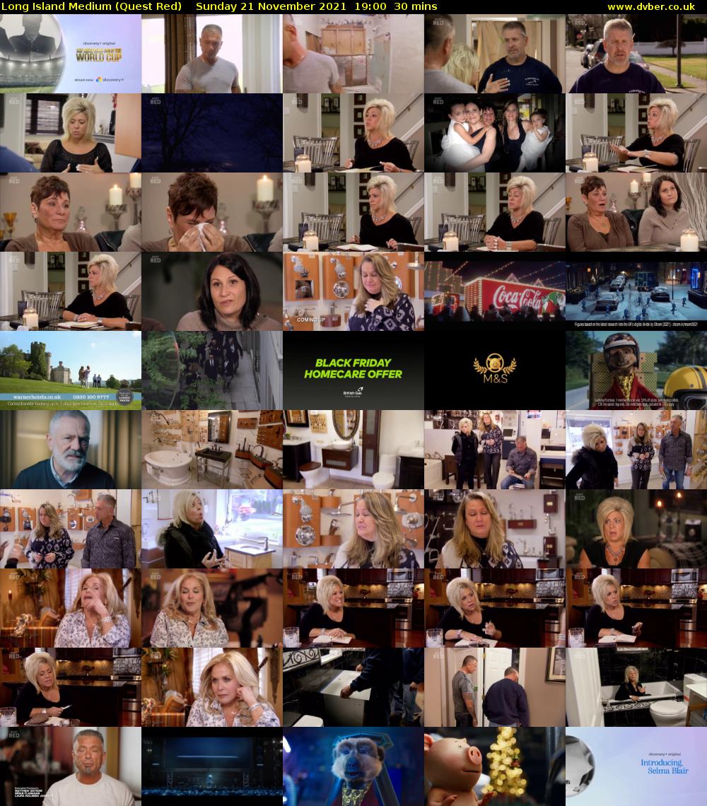 Long Island Medium (Quest Red) Sunday 21 November 2021 19:00 - 19:30