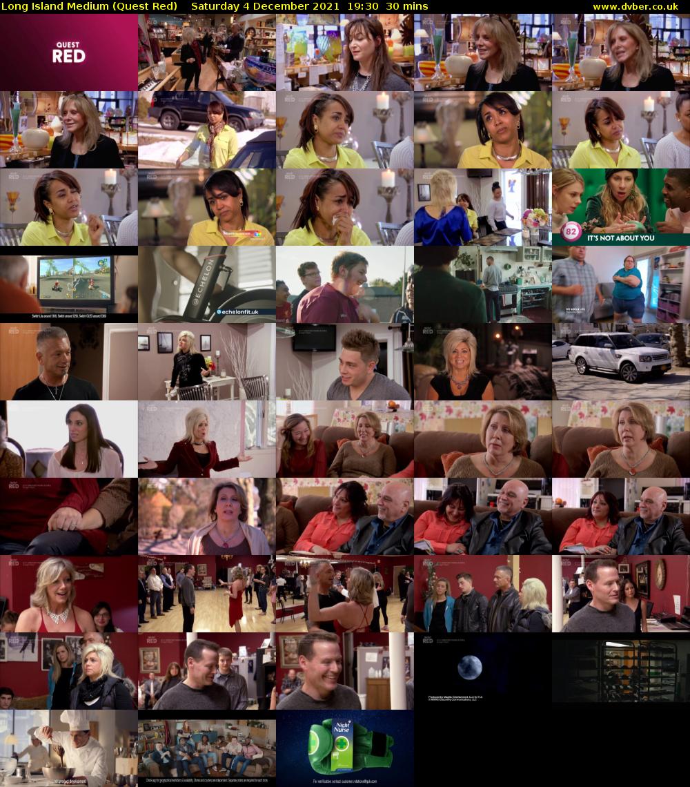 Long Island Medium (Quest Red) Saturday 4 December 2021 19:30 - 20:00