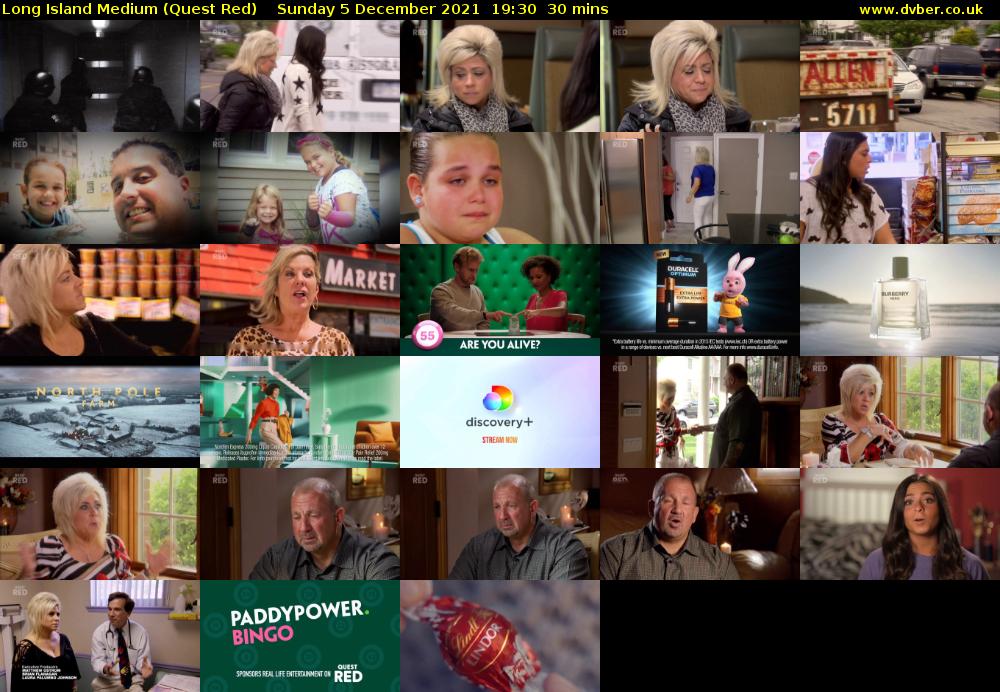 Long Island Medium (Quest Red) Sunday 5 December 2021 19:30 - 20:00