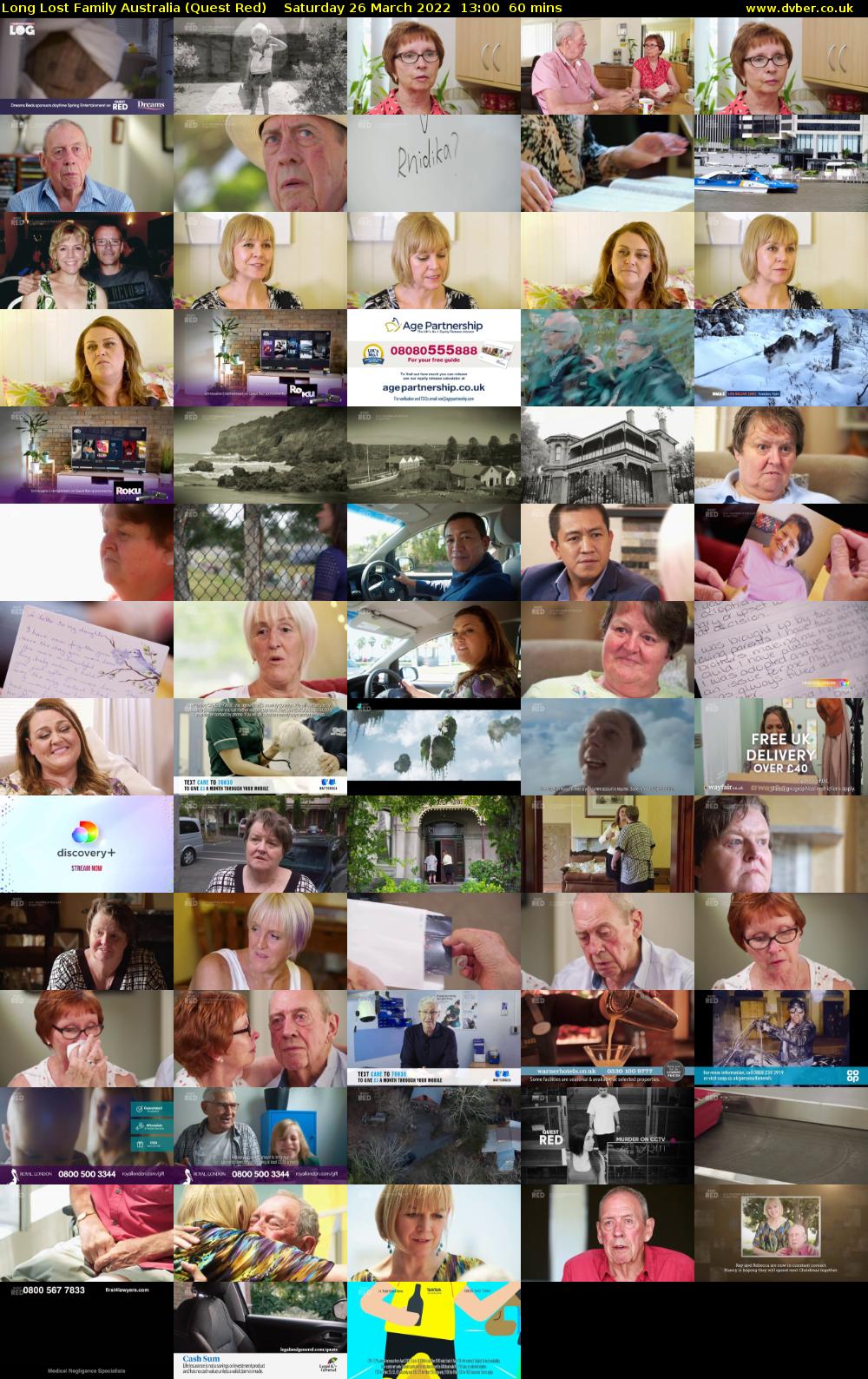 Long Lost Family Australia (Quest Red) Saturday 26 March 2022 13:00 - 14:00