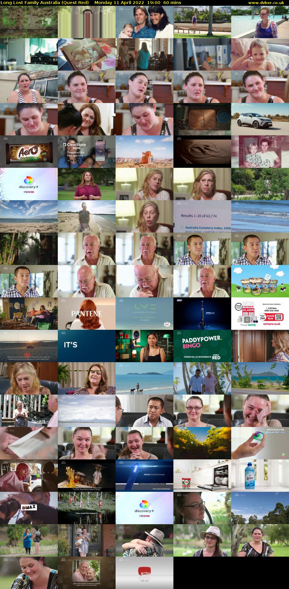 Long Lost Family Australia (Quest Red) Monday 11 April 2022 19:00 - 20:00