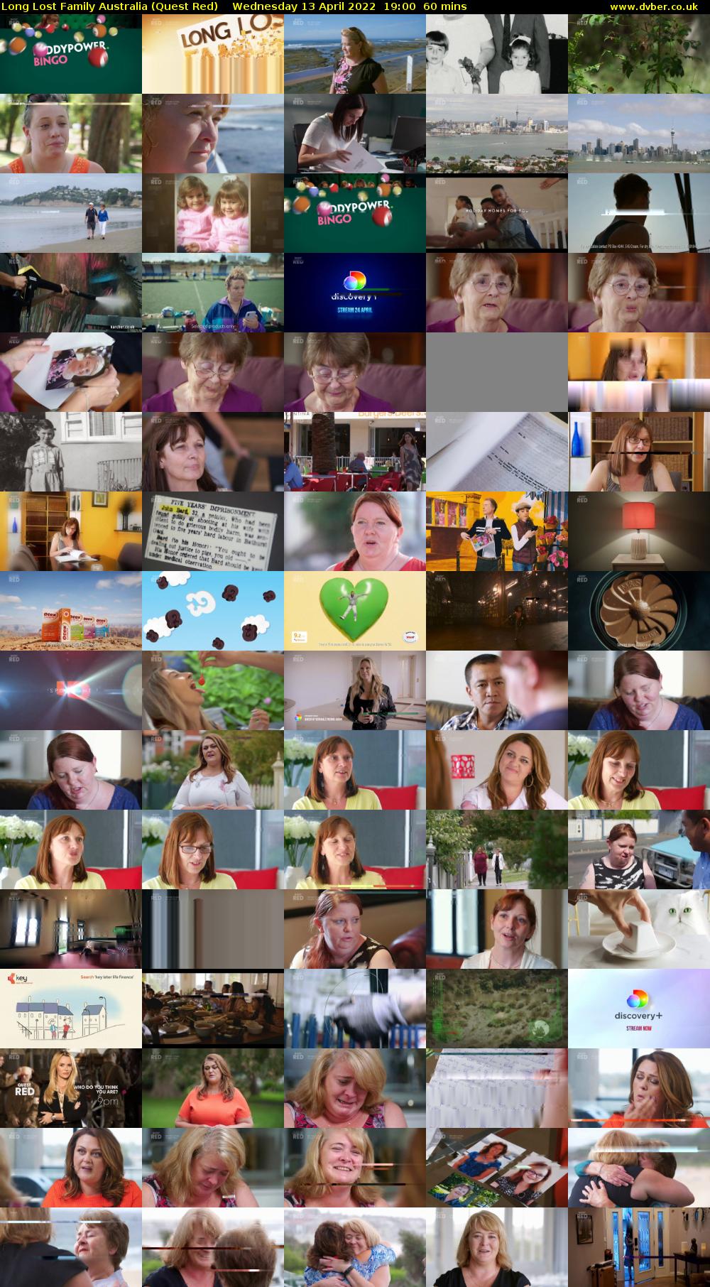 Long Lost Family Australia (Quest Red) Wednesday 13 April 2022 19:00 - 20:00