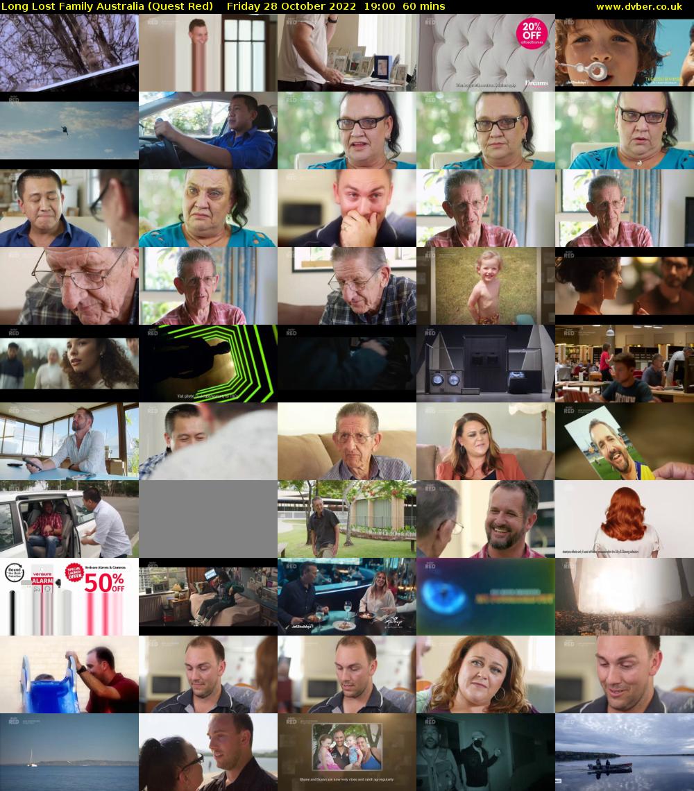 Long Lost Family Australia (Quest Red) Friday 28 October 2022 19:00 - 20:00