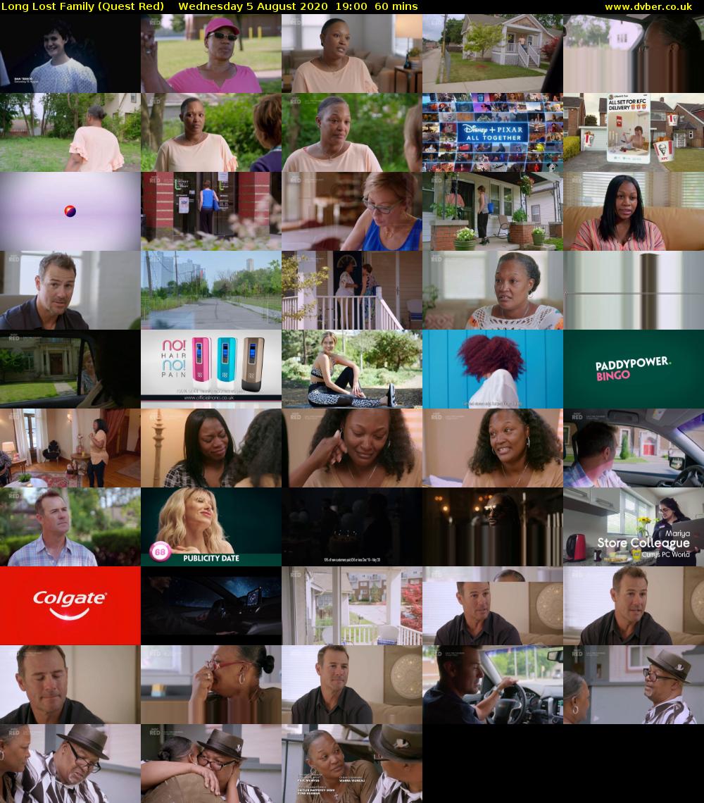 Long Lost Family (Quest Red) Wednesday 5 August 2020 19:00 - 20:00