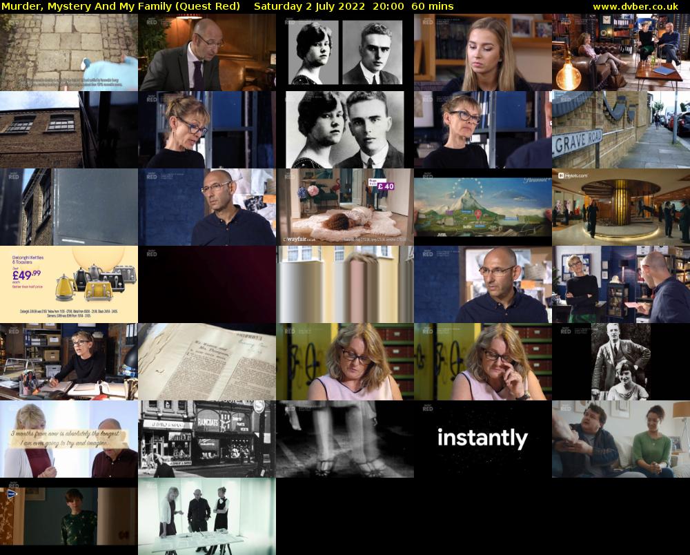 Murder, Mystery And My Family (Quest Red) Saturday 2 July 2022 20:00 - 21:00