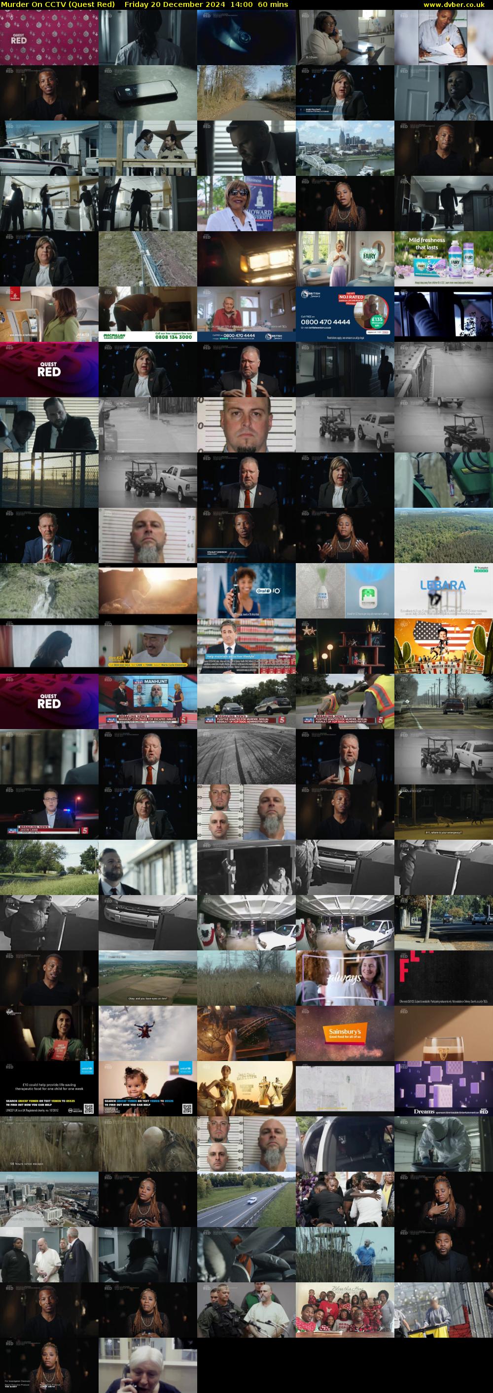 Murder On CCTV (Quest Red) Friday 20 December 2024 14:00 - 15:00