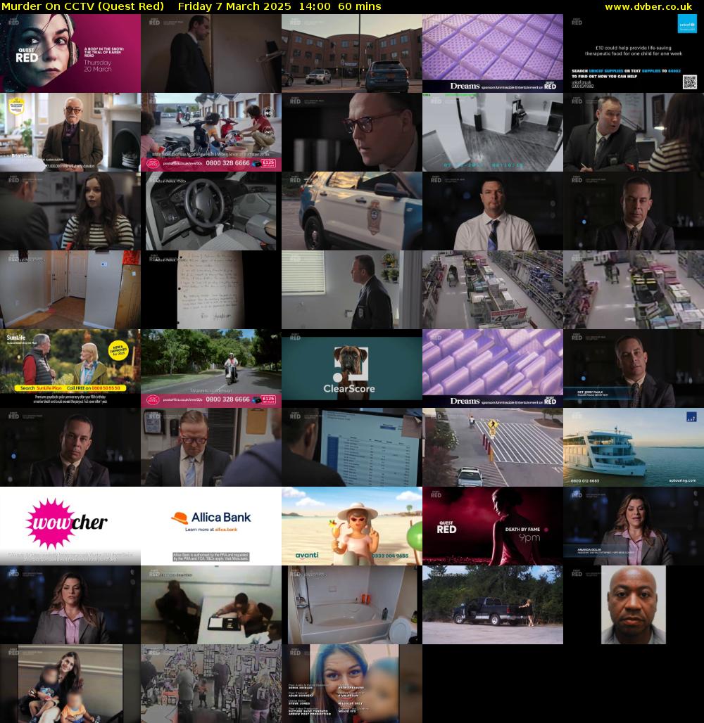 Murder On CCTV (Quest Red) Friday 7 March 2025 14:00 - 15:00