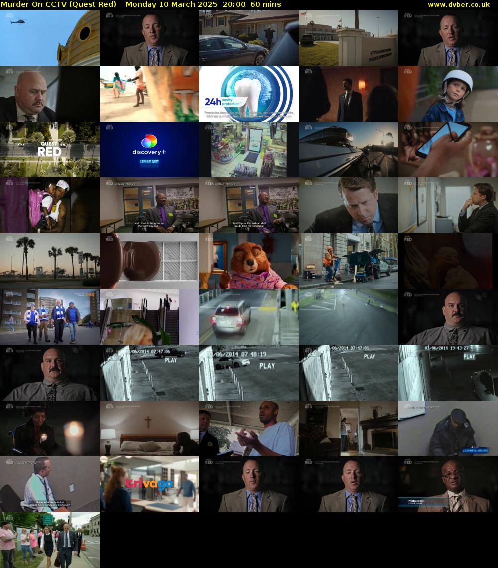 Murder On CCTV (Quest Red) Monday 10 March 2025 20:00 - 21:00
