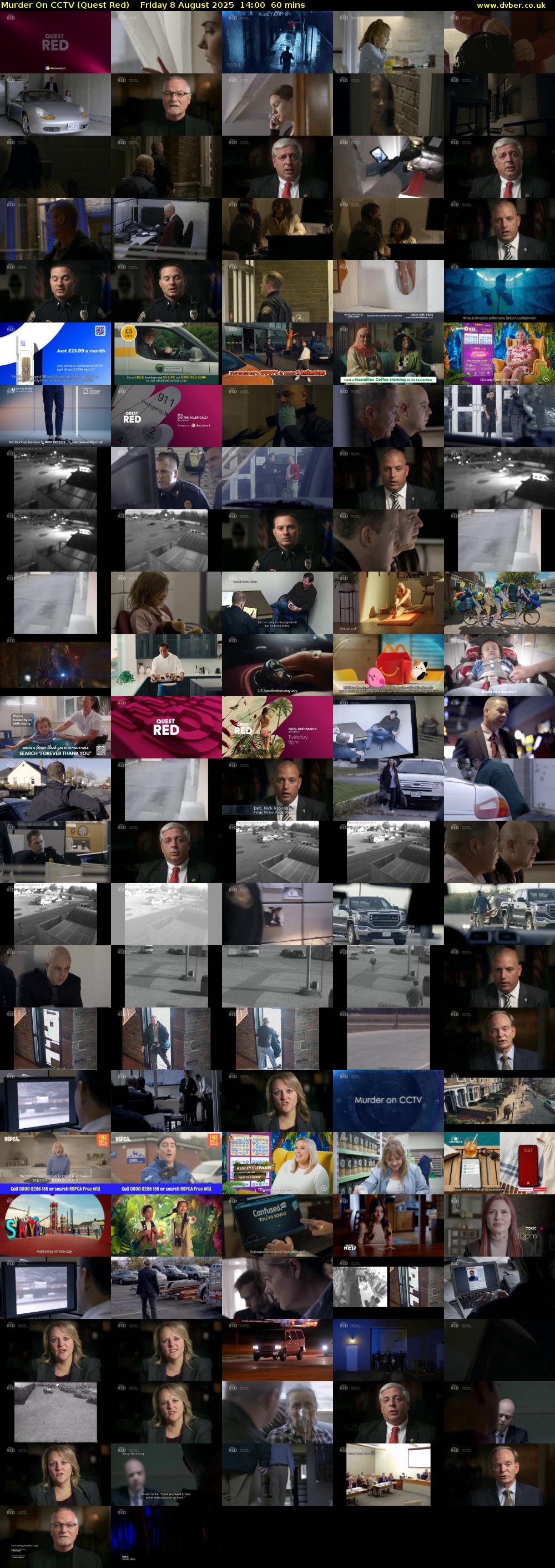 Murder On CCTV (Quest Red) Friday 8 August 2025 14:00 - 15:00