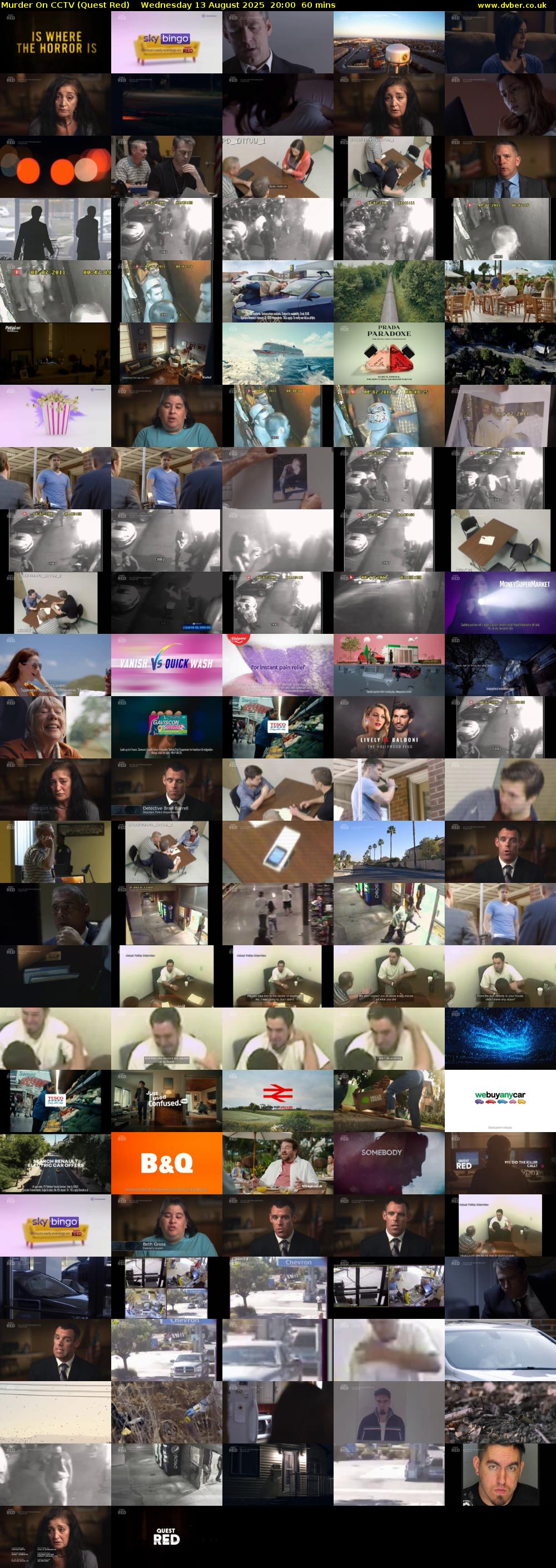 Murder On CCTV (Quest Red) Wednesday 13 August 2025 20:00 - 21:00