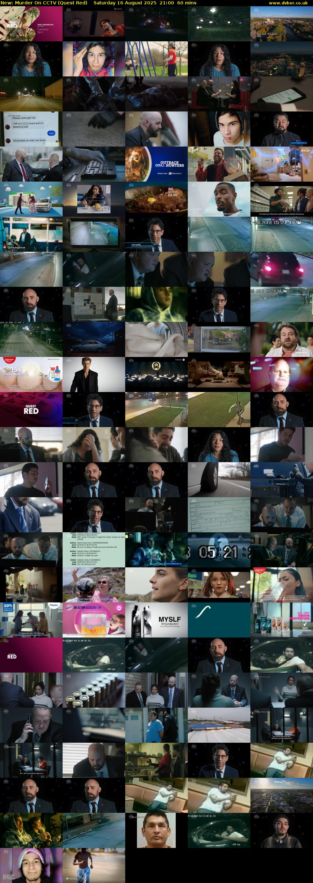 Murder On CCTV (Quest Red) Saturday 16 August 2025 21:00 - 22:00