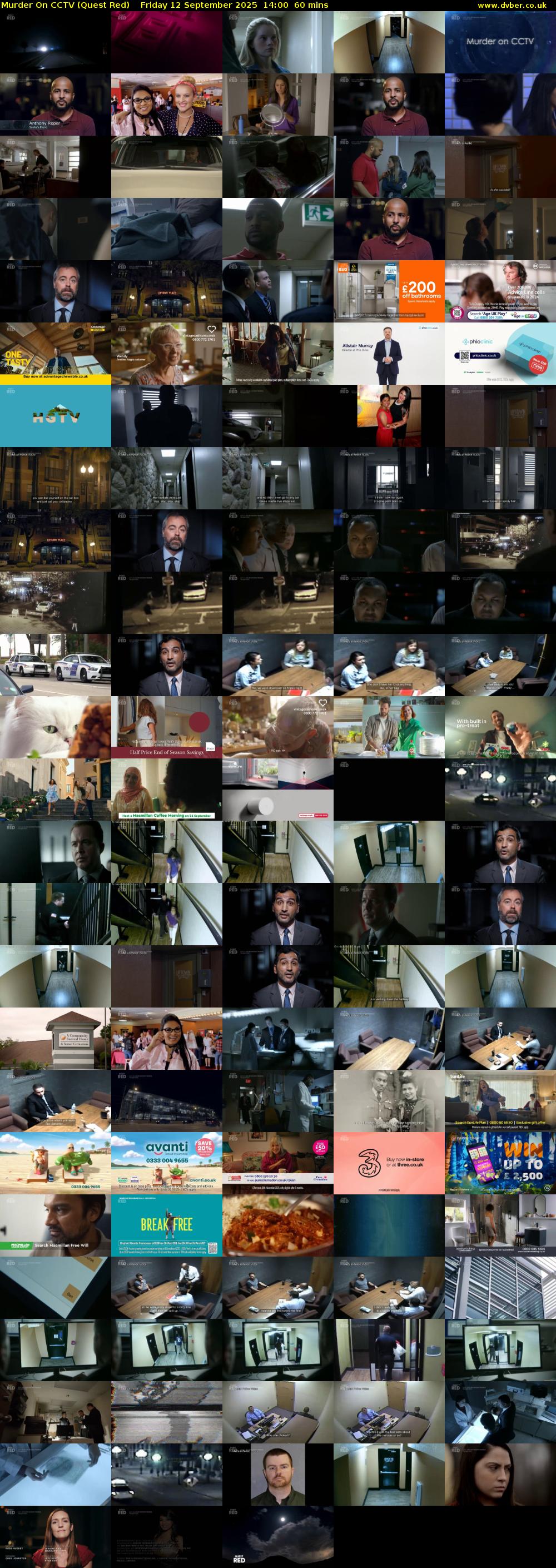 Murder On CCTV (Quest Red) Friday 12 September 2025 14:00 - 15:00
