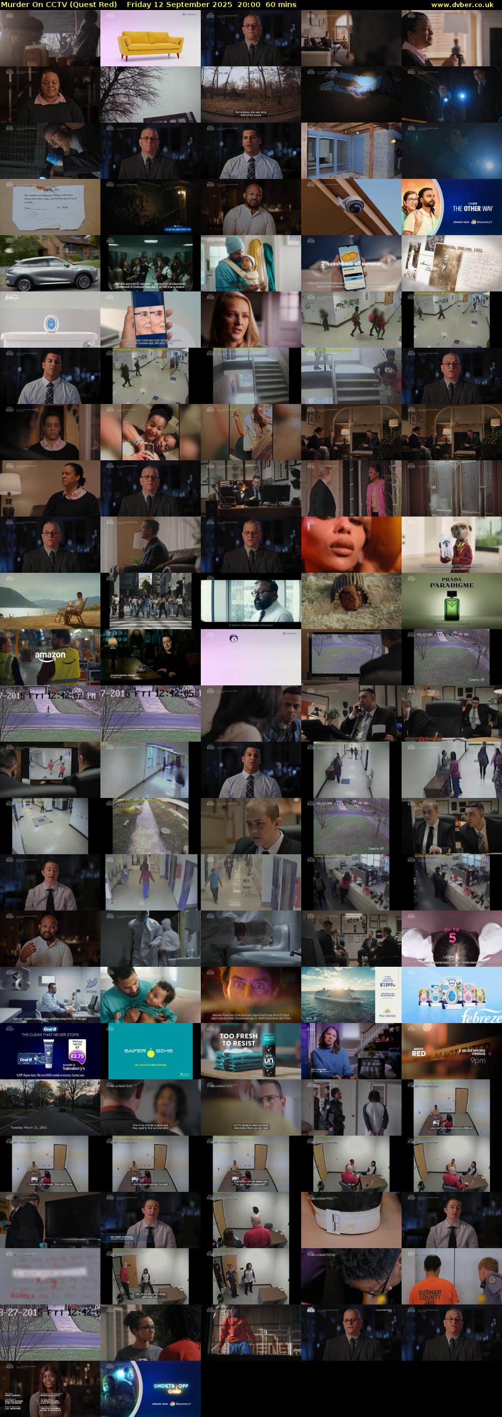 Murder On CCTV (Quest Red) Friday 12 September 2025 20:00 - 21:00