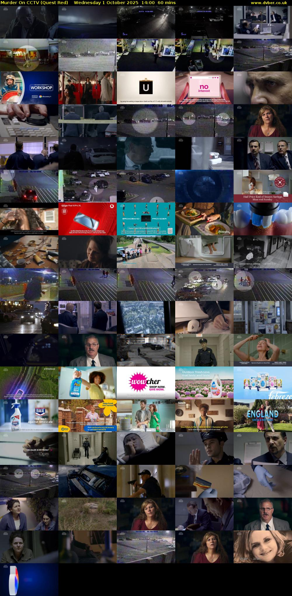 Murder On CCTV (Quest Red) Wednesday 1 October 2025 14:00 - 15:00