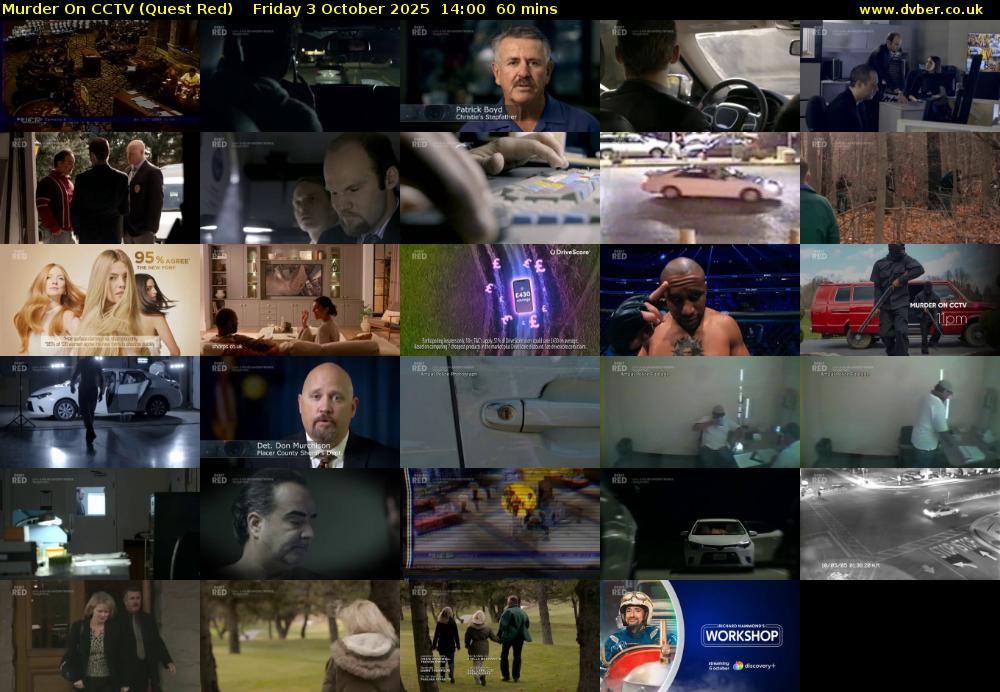 Murder On CCTV (Quest Red) Friday 3 October 2025 14:00 - 15:00